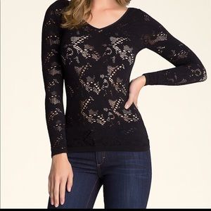 Bebe long sleeve lace top